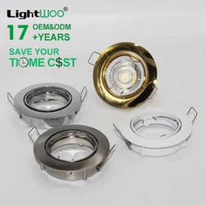 Embedded MR16 Spot GU10 G5.3 Lamp Holders Lamp Bases Spotlight Frame Circular Fixture Aluminum Hotel Home Office Indoor Light