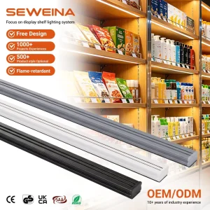 Embedded Supermarket Shelves Power Supply Rails Lighting System Accessories