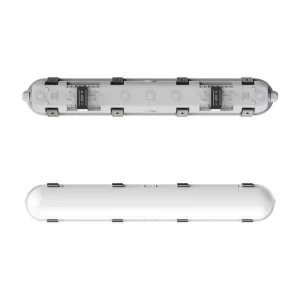 Emergency Battery Backup LED Vapor Tight Batten AC100 277V IP65 Triproof Linear Light 3H Backup Power Underground Parking Lot