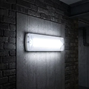 Emergency Exit Sign Light IP65 Waterproof Lithium-Ion Battery Backup LED Bulkhead Light 3 Hours Emergency Lighting