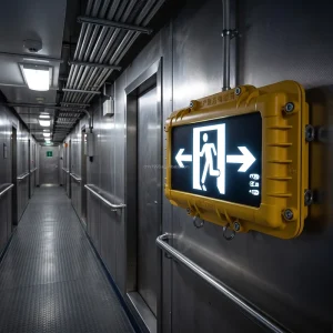 Emergency Explosion proof IP66 Fire Exit Sign Luminaire AC220V 5W Energy Saving for Oil Gas Refinery Durable Industrial