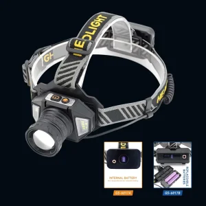 Emergency LED Lamp Camping Hunting Double Source Headlights Torch Sensor Super Bright Headlamp