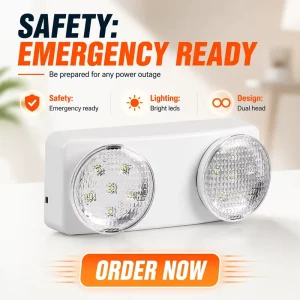 Emergency Lighting Fixture Flame Retardant ABS 120-277V 90Minutes Backup for Construction