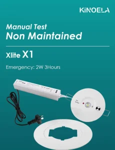 Emergency Lighting Fixture IP20 Non Maintained Manual Test 3H Runtime LiFePO4 Battery IEC 60598 1 Recessed Public