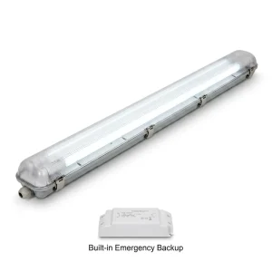 Emergency Power Supply 4ft Triproof Light Fitting 36W 40W 1200mm T8 Tube IP65 Vapor Tight Industrial Warehouse Parking Lot Shop