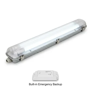 Emergency Waterproof G13 Push on Lamp Holder T8 LED Triproof Fixture 2ft 4ft 600mm 1200mm 9W 18W IP65 Dustproof Garage Warehouse