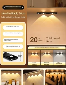 Energy Efficient LED Under Cabinet Lighting with Adjustable Brightness for Kitchen and Workspaces