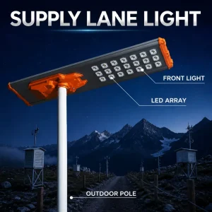 Energy Saving 700W IP65 LED Solar Street Light with Battery Backup for Road Intelligent Light Control & Rain Season Ready