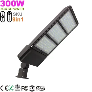 Energy Saving Adjustable Outdoor Street Light 100 277v 300w Commercial LED Shoebox Area Light
