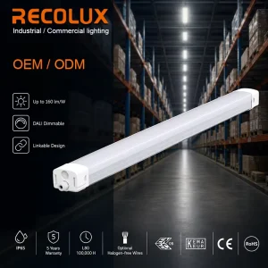 Energy Saving IP65 LED Tube Light DALI Dimming Tool-free Wiring Damp-proof for Warehouse 22W-75W 10500 Lumens 5-Year Warranty