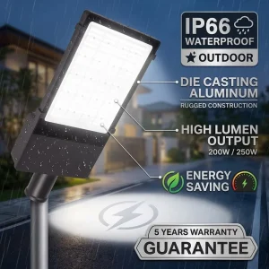 Energy Saving IP66 Waterproof LED Road Outdoor Aluminum Alloy 5 Years Warranty Street Light 200W 250W