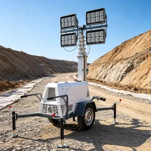 Energy Saving Industrial Site Battery Powered Portable Tower Light Mobile Solar Light Tower Solar Tower Lights