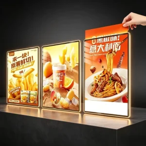 Energy Saving LED Advertising Light Box 8 38.4w Adjustable Brightness Wall Hanging for Bakery Indoor Menu Advertising Use