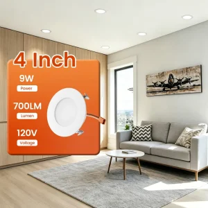 Energy Star ETL Listed 5CCT Dimmable Ultra Thin Recessed Light 4 Inch for Kitchen Hallway Living Room