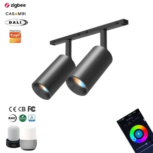 Engineer Design Custom Dimmable Track Light Double headed Adjustable 0 10V Casambi Spotlight Recessed RGB Magnet Track Light