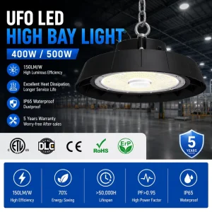 Etl Ce 5Years Warranty Super Bright 400w 500w Led Ufo High Bay Light for Warehouse