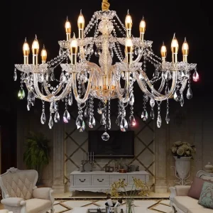 Europe Modern Chandelier for Living Room Bedroom Villa Wedding Decoration Luster Glass Tube Crystal Pendant Lamp