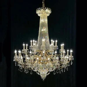 European Chandelier Crystal Pendant Light for Villa Duplex Building Hotel Lobby Mosque Project Large Luxury Living Room Lighting