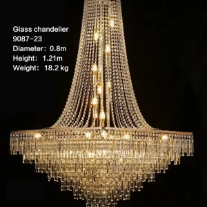 European Crystal Lights Wedding Props Transparent Chandelier Lamp Decoration for Wedding Hotel Stage Ceilings