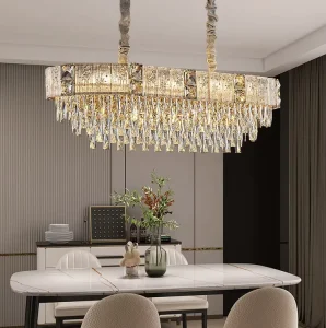 European Large Crystal Led Lights Hotel Lobby Villa Dining Room Custom Golden Supplier Lighting Chandelier