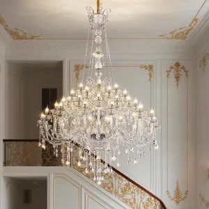 European Luxury Crystal Candles Maria Theresa Large Chrome Crystal Chandeliers Living Room Hotel Decorative Candles