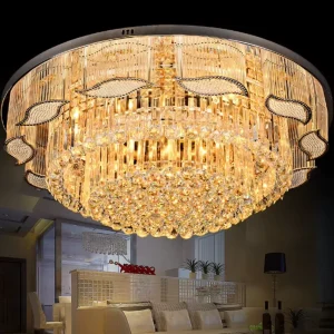 European Style Bedroom Hall Large Round LED Chandelier Switch Control Ceiling Light Luxury for Living Room