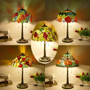 European Style Glass LED Desk Lamp Bedroom Living Room Study Coffee Shop Vintage Wedding Gift Lighting Fixture