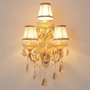 European Style Italian Lamp E27 Sconce Luxury Gold Wall Light Wedding Decoration Antique Wall Lamp Lights