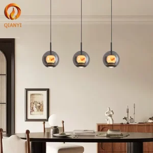 European Style Luxury Pendant Light Villa Hotel Bedside Pendant Lamp Glass Hand Sweep Control Chandelier Hanging Light