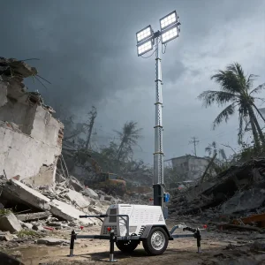 Even Illumination Dimmable LED Lighting Tower 9m Portable LED Light Tower