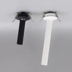 Exalted Matte Black White Recessed Ceiling Spotlight Adjustable Pivot Hotel Corridor Accent Warm LED Stately Noble Piece Lamp