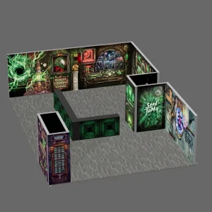 Exhibition Backwall Light Box With Reception Counter SEG Fabric Display for Trade Show Booth