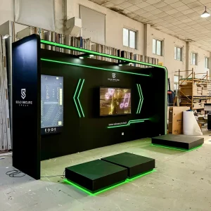 Exhibition Booth 10x20ft Modular Wooden Booth With LED Lighting Trade Show Stand