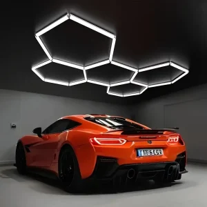 Exhibition Booth LED Hexagon Light Honeycomb Lighting Panels for Trade Show Display and Modern Exhibits