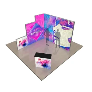 Exhibition Booth Layout with Storage Room Modular SEG Light Box Booth Display for Commercial Exhibitors