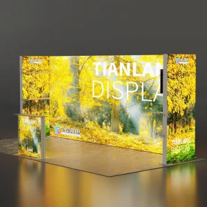 Exhibition Booth Portable 3x3m Trade Show Dye Sublimation Fabric Light Box Graphic Foldable Aluminum Frame Waterproof