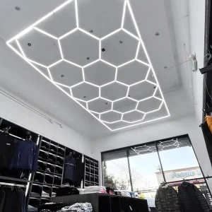Exhibition Hall LED Light Hexagonal Honeycomb Modular Ceiling Light Commercial Showroom Retail Store Clothing Store