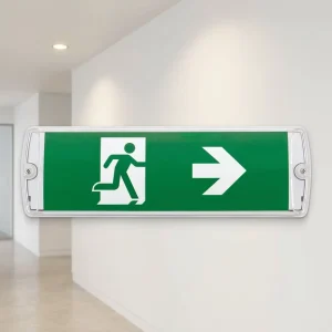 Exit Sign Emergency Light IP65 Bulkhead LED Metal Emergency Lighting with 3 Hours Backup for Camping
