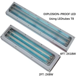 Explosion Proof G13 LED T8 Tube Lighting Fixtures 1X8W 2FT IP65 Waterproof Stainless Steel for Industrial Hazardous Locations