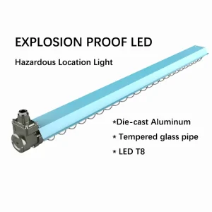 Explosion Proof Lights Industrial IP65 Waterproof LED T8 1x4FT 2x18W Suspended for Hazardous Environments