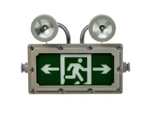 Explosion proof Double Headed Emergency Light Safety Exit Indicator LED IP66 Rated Class II Aluminum AR111 Base 2 Year Warranty