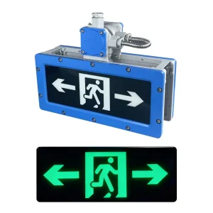 Explosion-proof LED Emergency Fire Evacuation Sign Lamp with Li-Ion 1200mAh Battery IP66 2-Hour 2-Sided Safety Exit Indicator