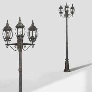 Exterior Garden Victorian Luxury Antique Cast Iron Lamp Post Lights Aluminum Black Led Street Outdoor Lamp Pole Yard Lighting