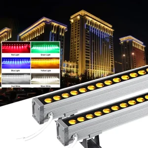 Exterior LED Wall Washer Lights for Building Facade Lighting IP65 Waterproof DMX RGB RGBW Linear CRI90 High Brightness Aluminum