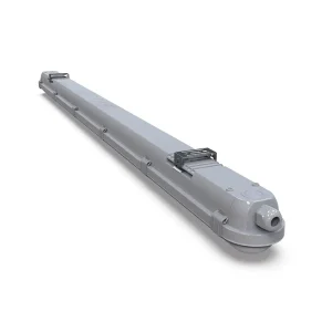 Industrial IP65 Emergency Tri Proof Highbay Batten PIR Sensor Light Garage LiFePO4 3Hrs UKCA RCM Surface Mount