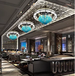 Extra Large Chandelier Ceiling Light for Hotels Indoor Lighting Glass LED Banquet Hall