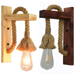 FY810 Modern Art Decor Iron Wooden LED Wall Lamp with Warm White Light for Bedroom Restaurant Rural Homestay & Bedside Use 220V