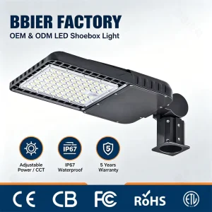 Factory 50W 100W 150W LED Shoebox Street Light Outdoor IP66 Parking Lot Light