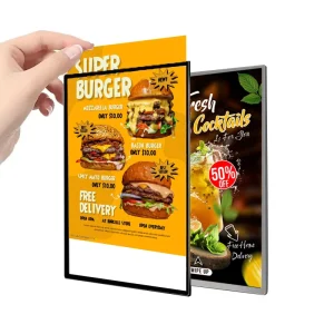 Factory Custom A4 A3 A2 Rectangle Ultra thin Aluminum Tempered Glass Led Poster Advertising Light Box