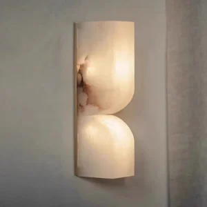 Factory Custom All Copper LED Wall Lamp Natural Marble Lampshade Modern Simple Luxury Design for Living Dining Bedroom